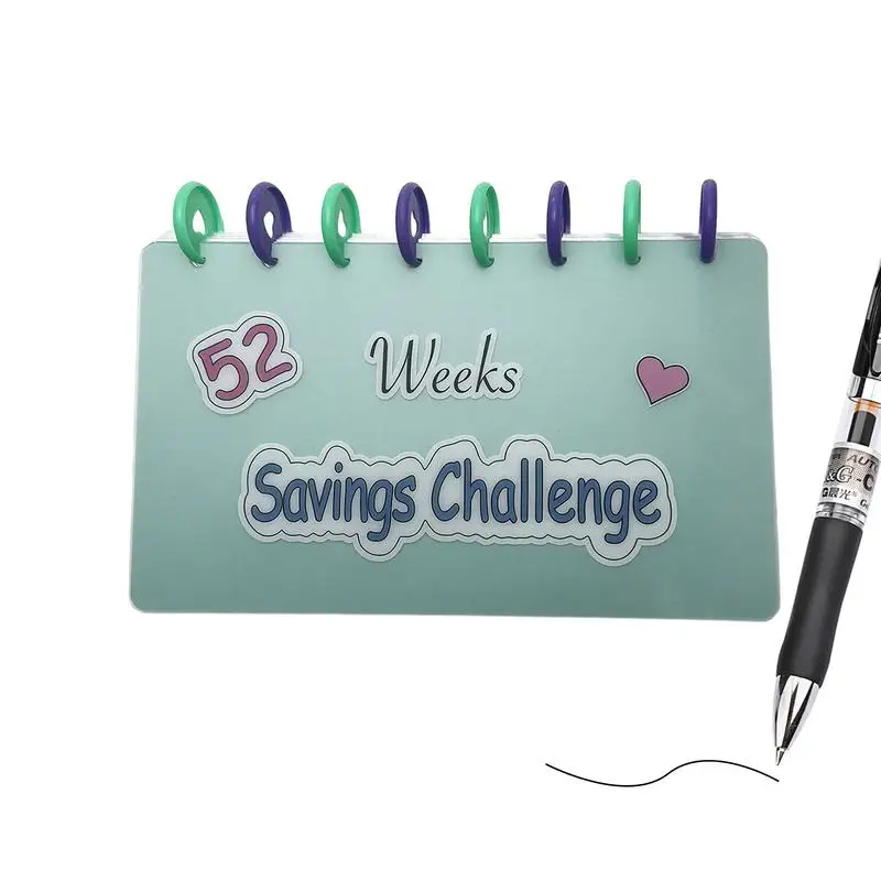 

Envelope Challenge Binder Portable 52 Weeks Cost Planner Organizer Budget Notebook Account Books And Binder Pockets For Birthday