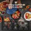 10-in-1 Slow Cooker 6 qt Blue, Electric Dutch Oven, Croc Pot 6 Quart, Slow Cook, Sear/Sauté, Nonstick, Enameled Cast Iron with S 4