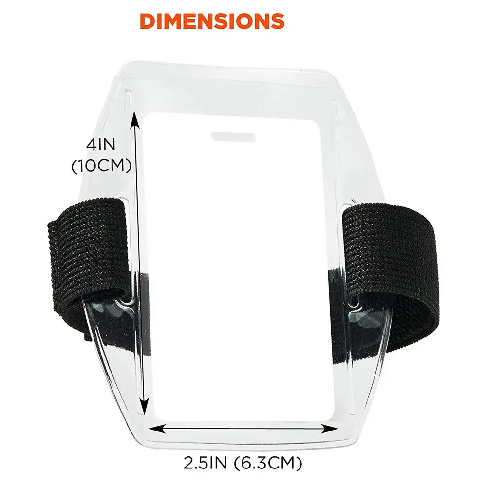 Badge Holder 2pcs Durable Adjustable Belt Arm Badge Holder High Visibility Transparent Ski Pass Holder PVC Armband Card Office