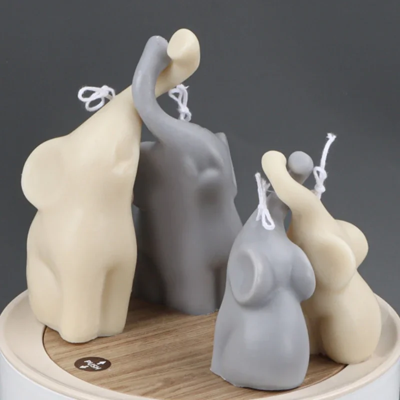 Long-nosed Elephant Scented Candles Silicone Mold DIY 3D Animal Candle Making Tools Soap Resin Clay Mold Craft Gifts Home Decor