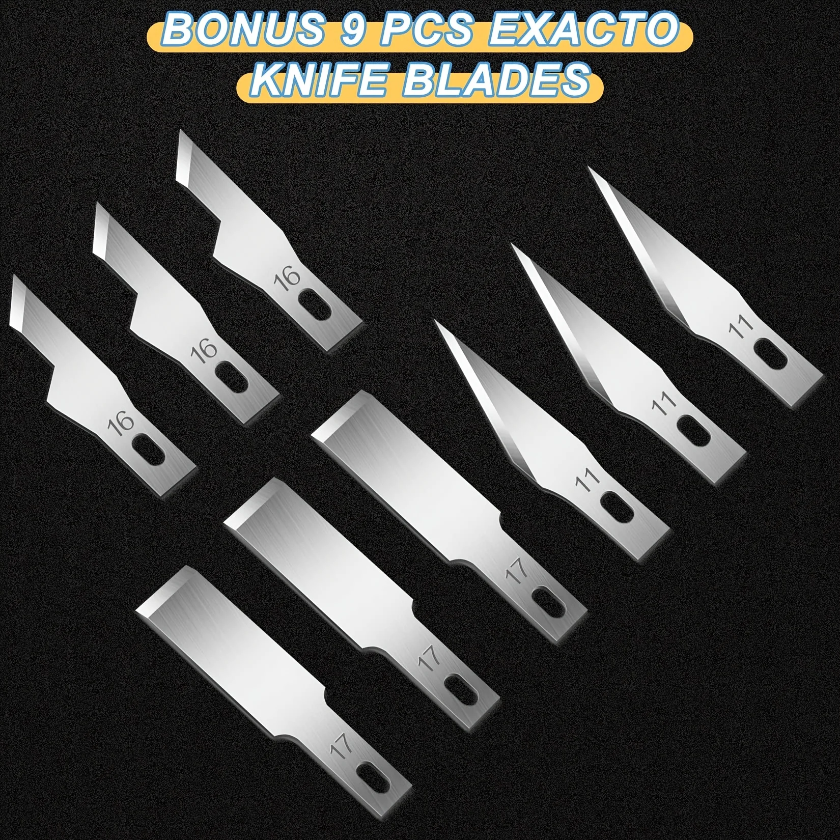 1PC Craft Knife with 9PCS Exacto Knife Blades Refills (#11, 16, 17), Exacto Knife and Extra Blades for Beginners 3