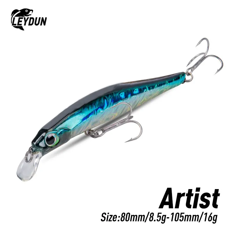 Leurre de pêche Silence Sinking Minnow 80mm 105mm, appât dur jerkbait pour bar et carnassiers
