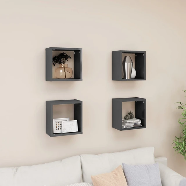 Wall corner shelves 2 pcs Sonoma Gray 40x40x50 cm wood, decoration living  room, shelves, floating wall