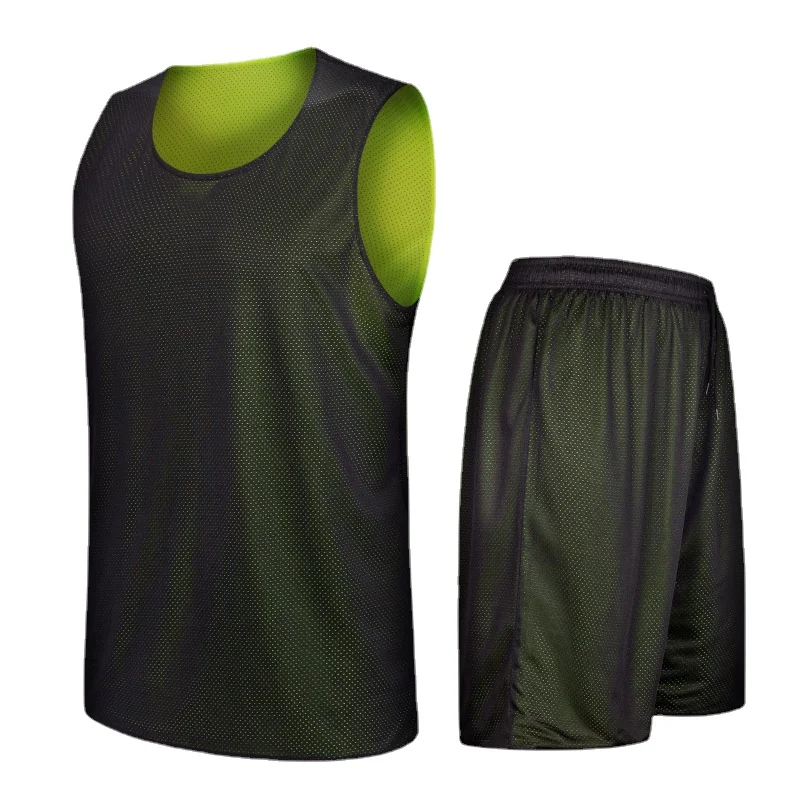 Double-side Design Basketball Jersey Sets Uniforms DIY Sports Clothing Breathable Youth Training Basketball Jerseys