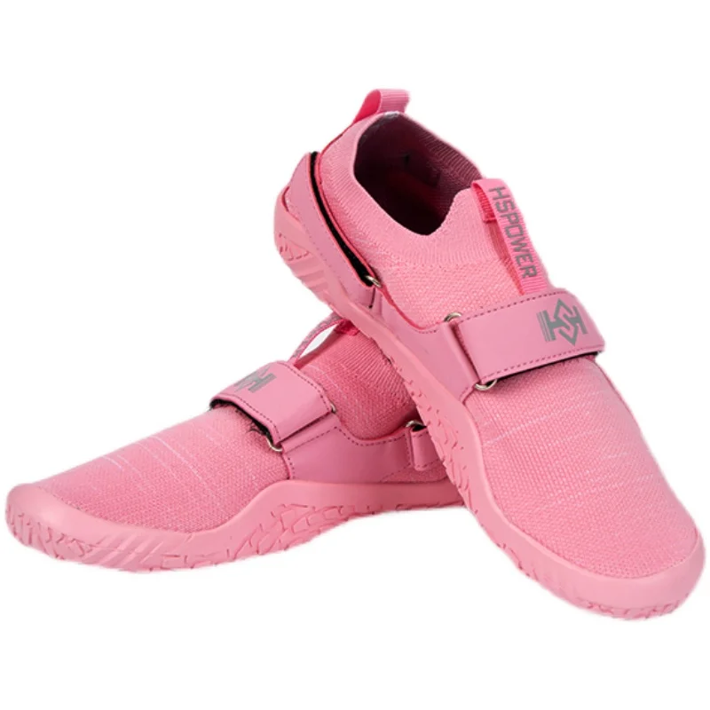 Large Size 35-47# Unisex Gym Lightweight Sports Hard Pull Squat Training Shoes Men Pro Hook & Loop Weightlifting Shoes