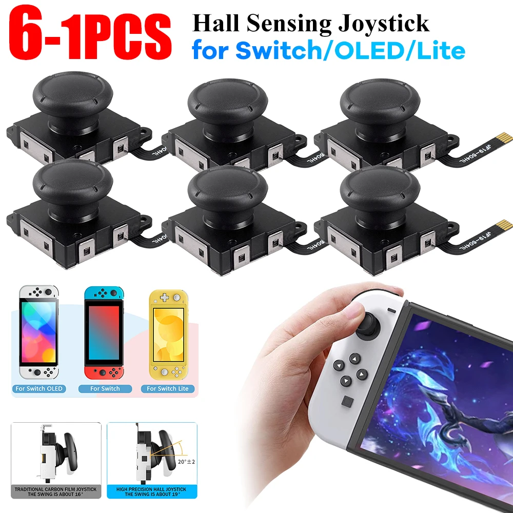 Joystick Replacement 1-6PCS Hall Sensing for JoyCon For Nintendo Swicth / Switch OLED/Lite