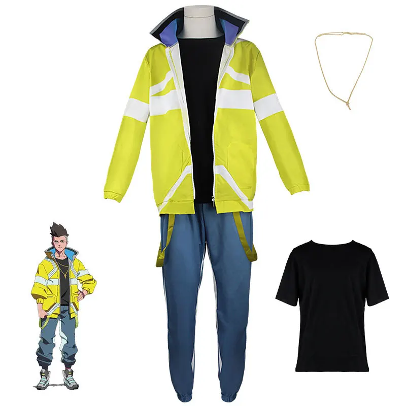 ִϸ̼ ̹ ũ Edgerunners ̺ Ƽ ڽ Com Ziper Casaco ũ Traje Gola Jaqueta Com capuzus Adulto Homem Halloween