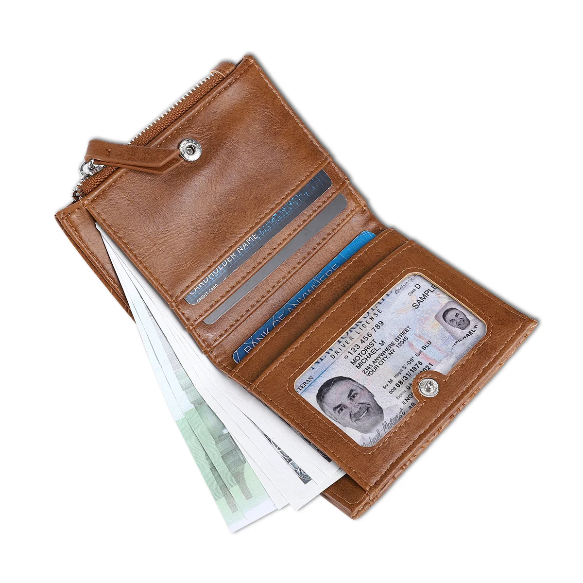 Flower pattern short wallet for woman purse lady