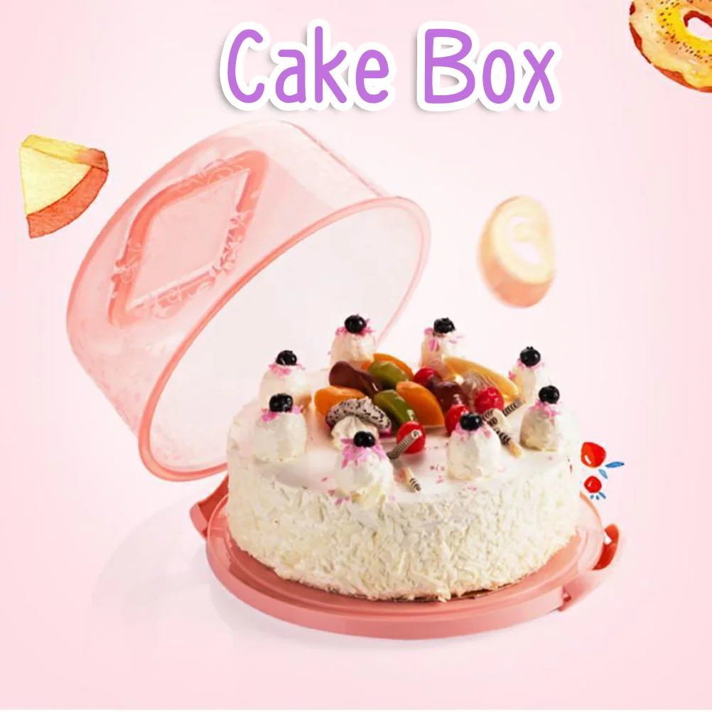 Portable Cupcake Carrier Food Preservation Boxwith Handle Transparent Cake Box Portable Cupcake Carrier