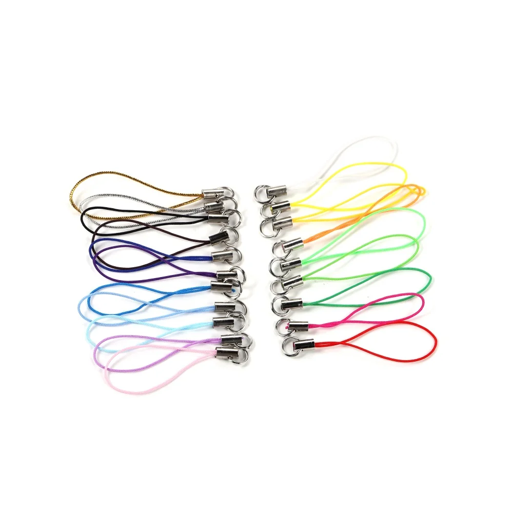 DIY Jewelry Accessories 50/100pcs Strap Charm Cord Lanyard Strap Cords Lobster Clasp Rope Keychains Hooks Mobile Set Charms