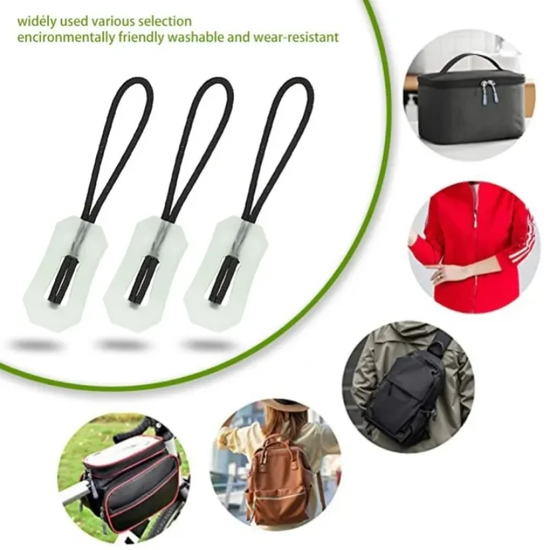 Luminous Glow-in-the-Dark Zipper Pull Repair Kit – 6-Piece Set for Backpacks, Clothing, and Jackets