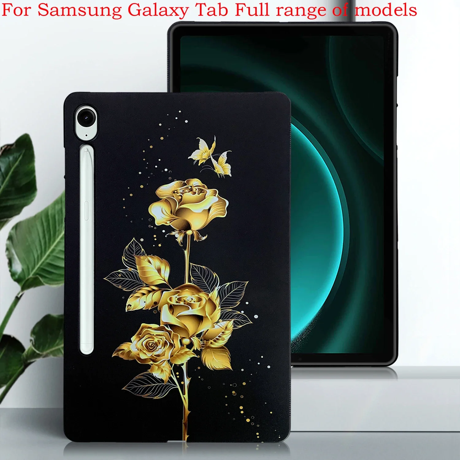Silicone Protective Tablet Case - Black TPU Back Cover