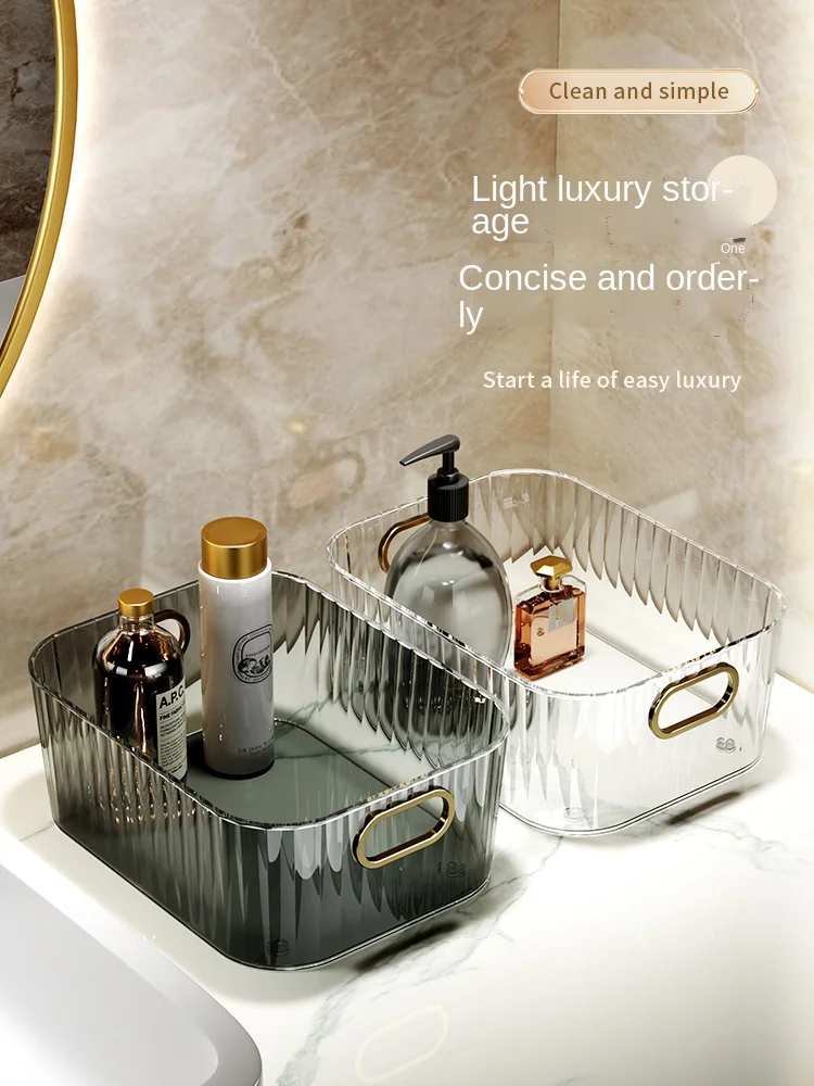 

Light Luxury Desktop Cosmetics Storage Box Acrylic Dressing Table Mask Skin Care Products Sundries Tea Table Snacks Storage