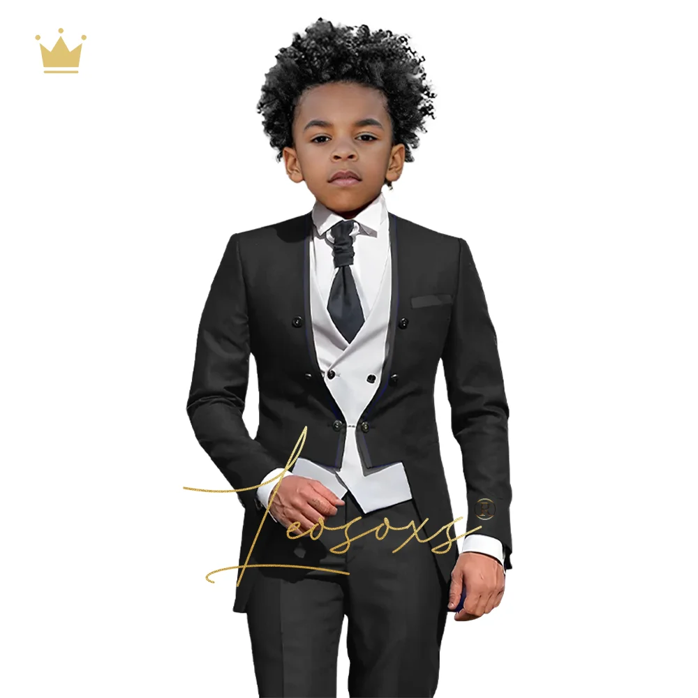 Boys suit 3 piece suit (coat + vest + trousers) long coat tuxedo wedding party wedding elegant dress cocktail dress