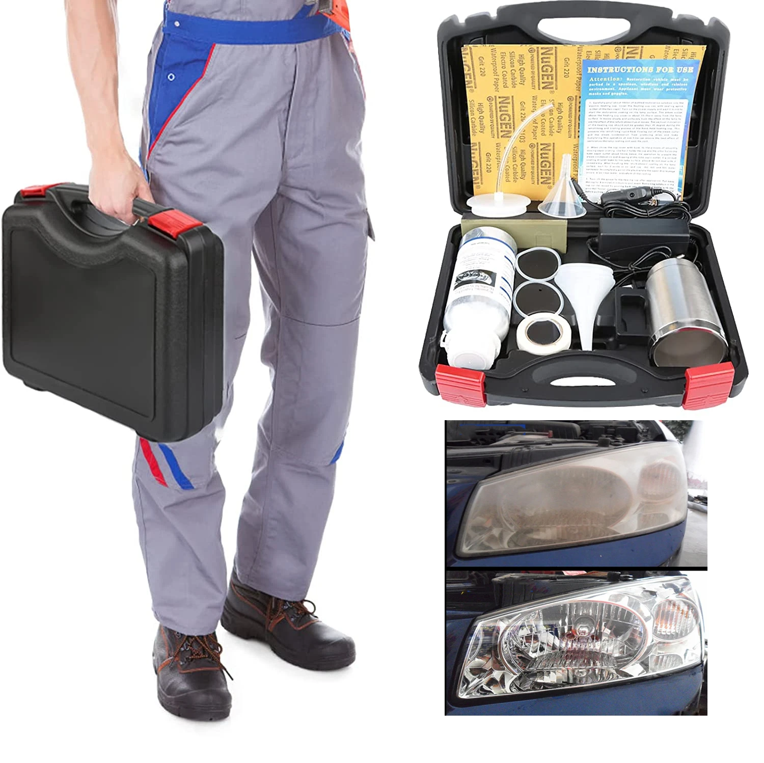 CarHeadlightRenovationLightRestorationKitCarCleaningProduct