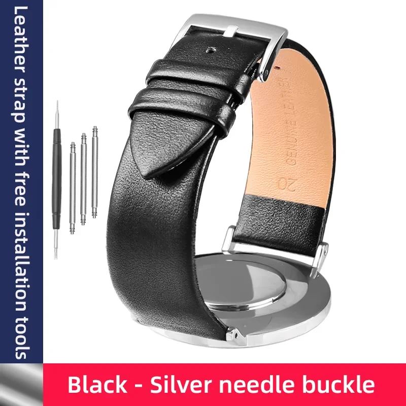 Premium Ultra-Thin Leather Watch Strap Bracelet - Multiple Sizes Available