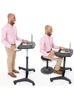 Stand Steady Cruizer Express Mobile Podium | Portable Laptop Stand with Pull Out Mouse Pad and Cup Holder | Pneumatic Si 2