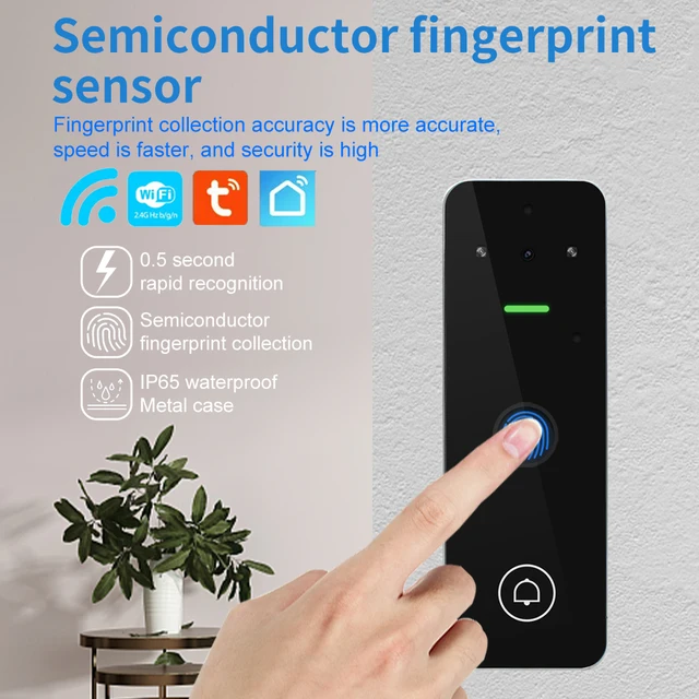 Tuya WiFi Video Intercom Access Control Keypad Visual Doorbell RFID Digit Fingerprint Intercom System Outdoor Metal IP65 2