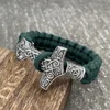 Odin Thor Hammer Mjolnir Jewelry Wolf Knots Amulet Norse Runes Beads Accessories Mens Womens Paracord Viking Bracelet Dropship 4