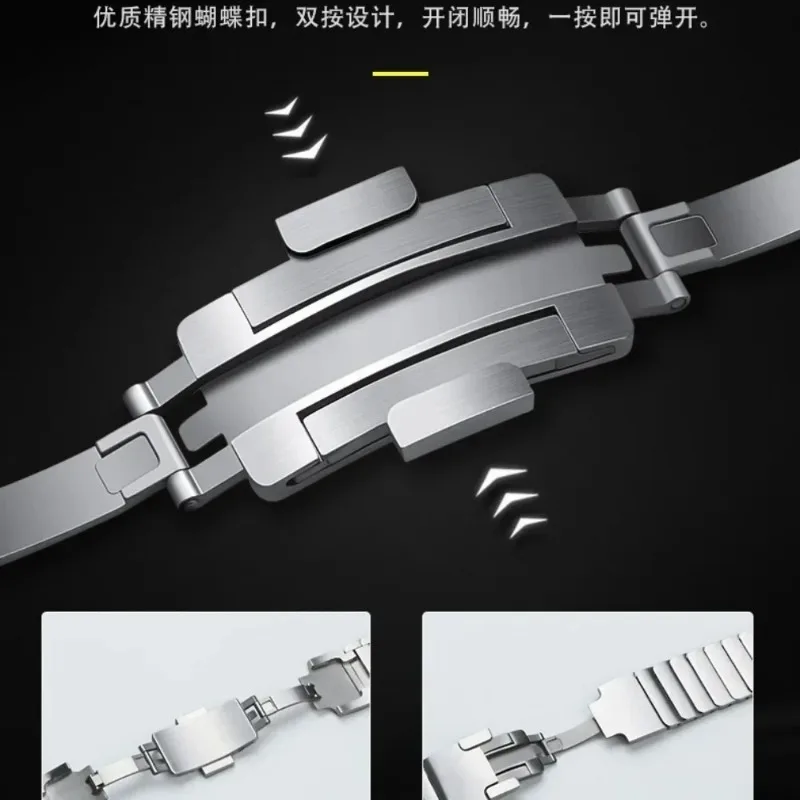 Premium Stainless Steel Link Metal Watchband Bracelet - Universal Fit