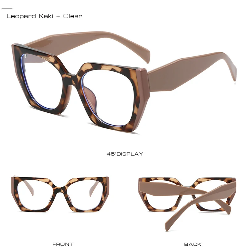 Occhiali da vista polygonali cat eye anti-luce blu moda_voghion.com