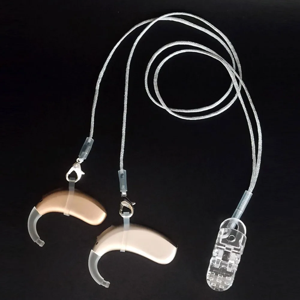 Hearing Aid Lanyard Hearing Aids Holder Clip Prevent Falling Off Lost Hearing Aids Fixation Lanyard Clip For Seniors Transparent 3