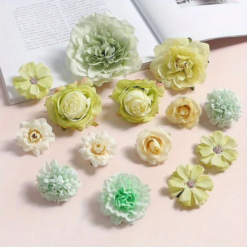 Gemischte Rose künstliche Blumen Seide gefälschte Blumen Köpfe für zu Hause Raum dekor Hochzeits dekoration DIY Handwerk Girlande Geschenke Zubehör – Detail 10