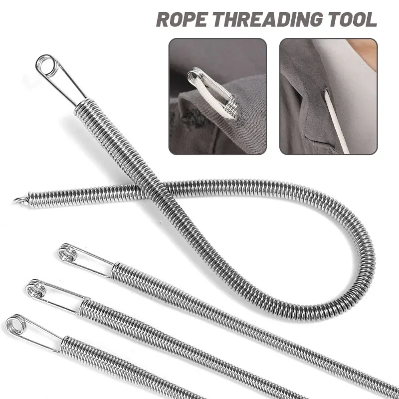 Description Picture 2 of itemBendable Spring Drawstring Threader Clip Pants Hoodies Elastic Band Lace Cord Flexible Drawstring Thread DIY Sewing Accessories