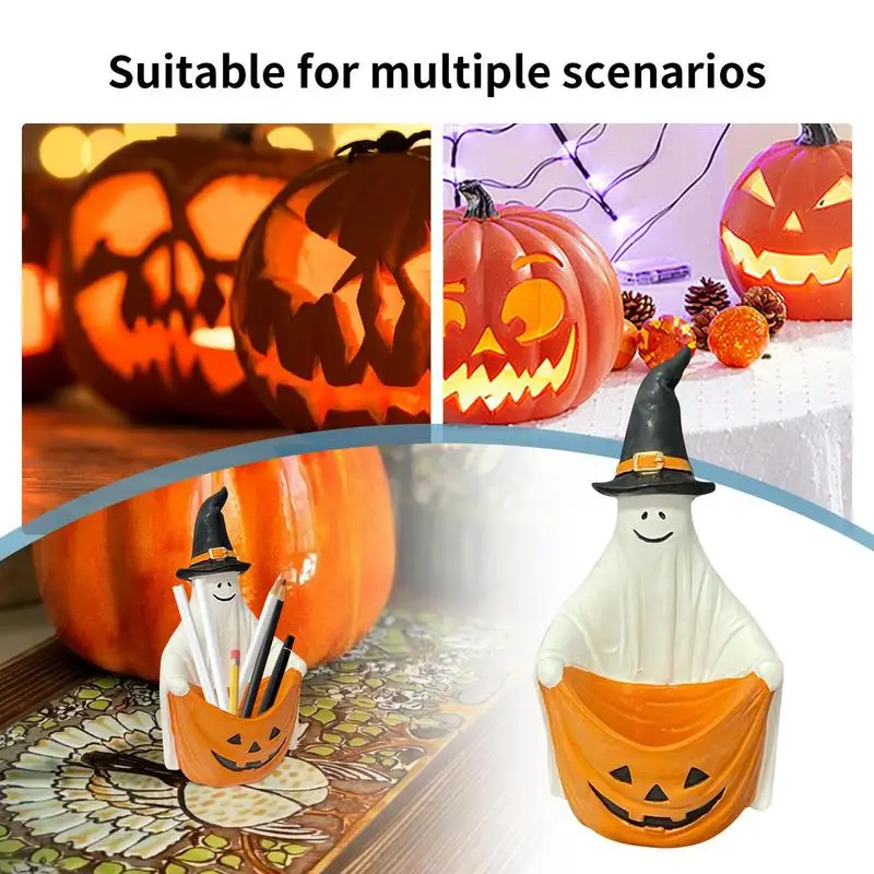 Ghost Planter Ghost Pen Pot Pencil Organizer Halloween Planter Bonsai Plant Holder Flower Pots Desk Supplies Organizer For