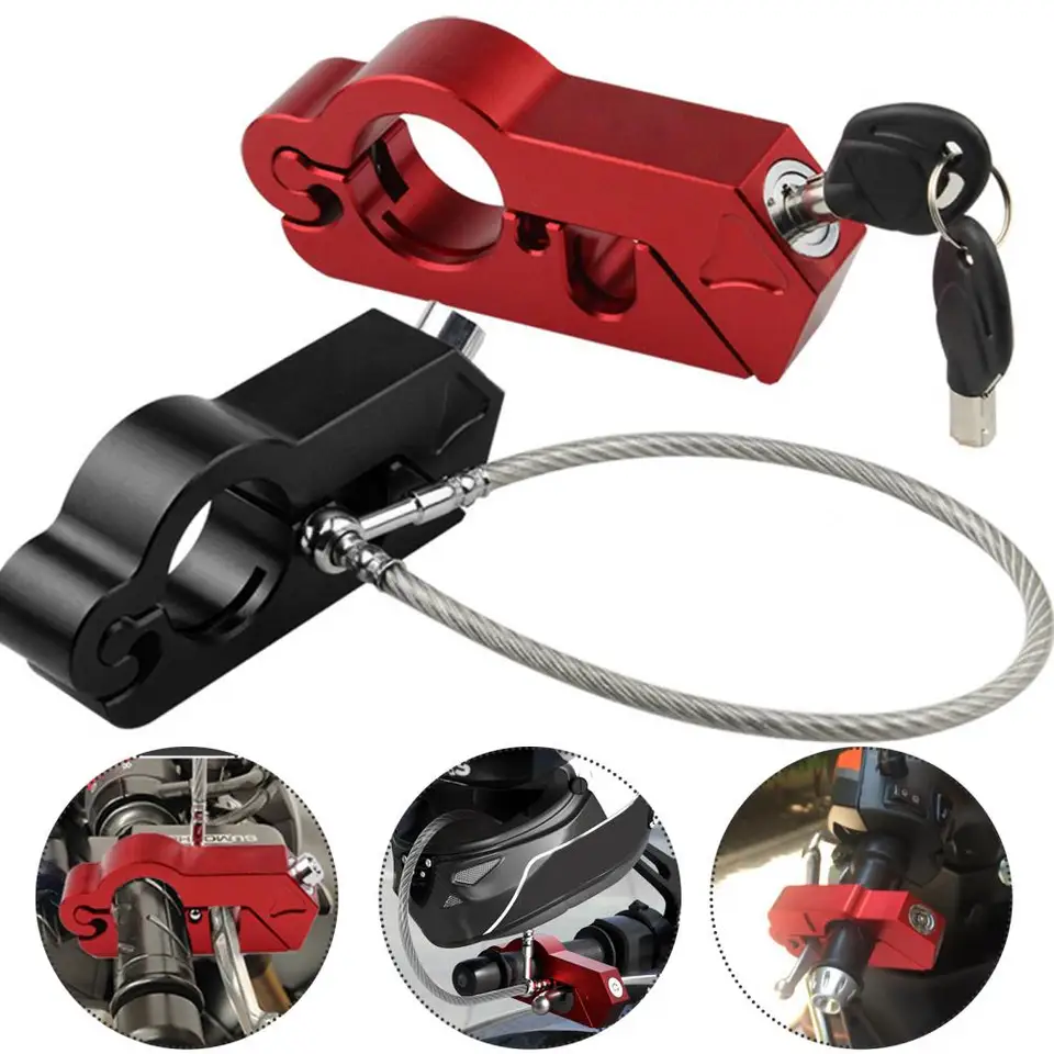 Motorcycle Aluminum Alloy Anti-Theft Handlebar Lock Oil Door Lock Electric Car Brake Handlebar Lock Anti-Theft Lock Universal | PL