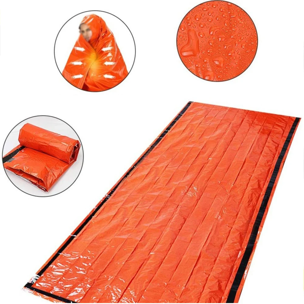 Portable Thermal Bivy Sacks with Stuff Sack & Whistle Survival Bivvy Bags Camping Sleeping Bag for Hiking Camping First Aid Kits