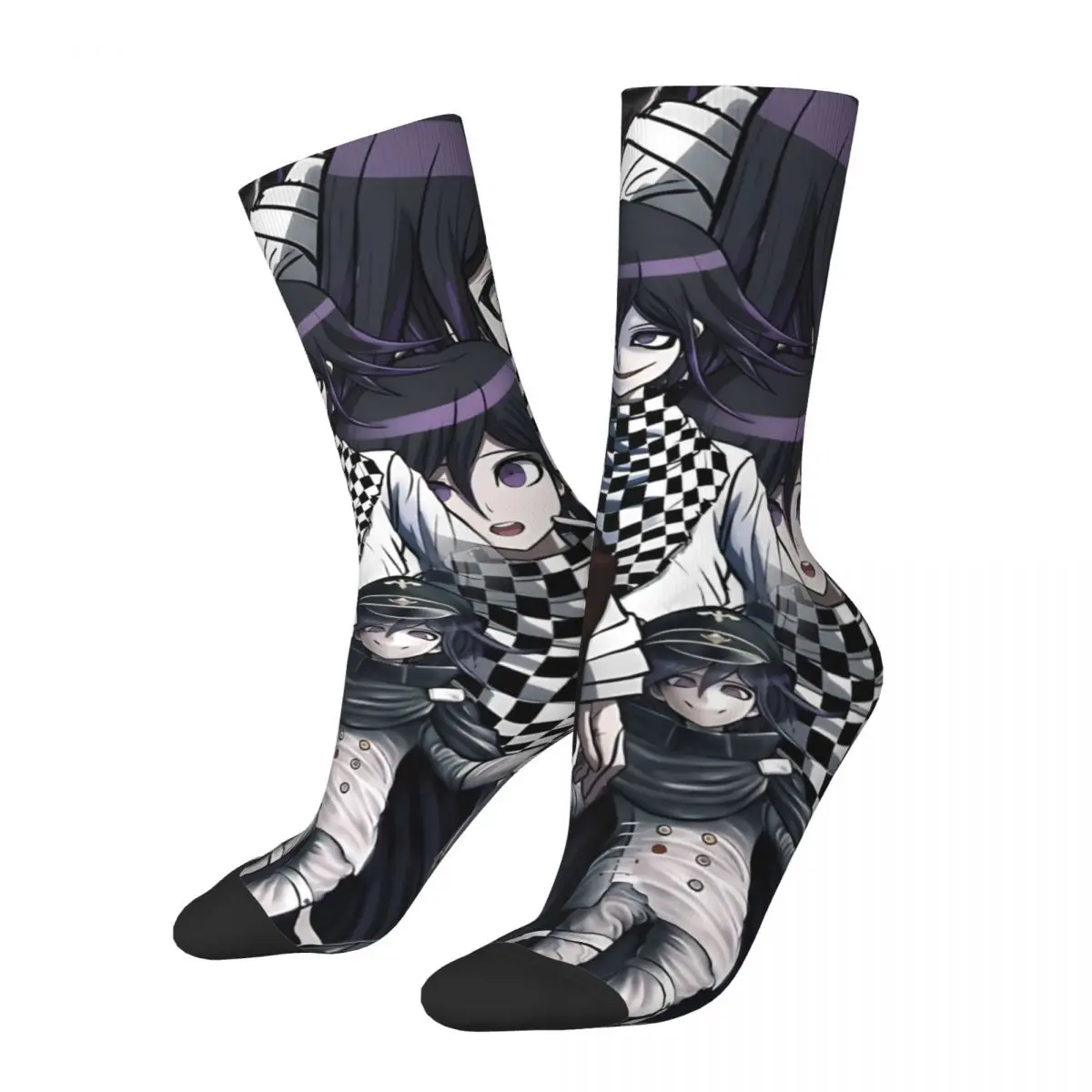 

Funny Men's Socks The Kokichi Zone Vintage Danganronpa Makoto Game Harajuku Casual Crew Sock Gift Pattern Printed