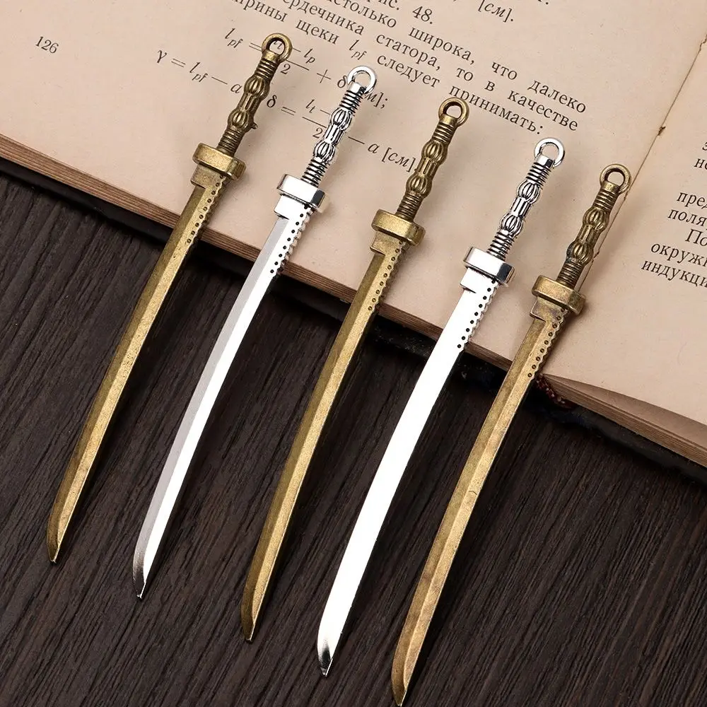 

5Pcs DIY Craft Supplies Pendants Jewelry Making Antique Swords Knife Bookmark Charms Silver Swords Knife Bookmark