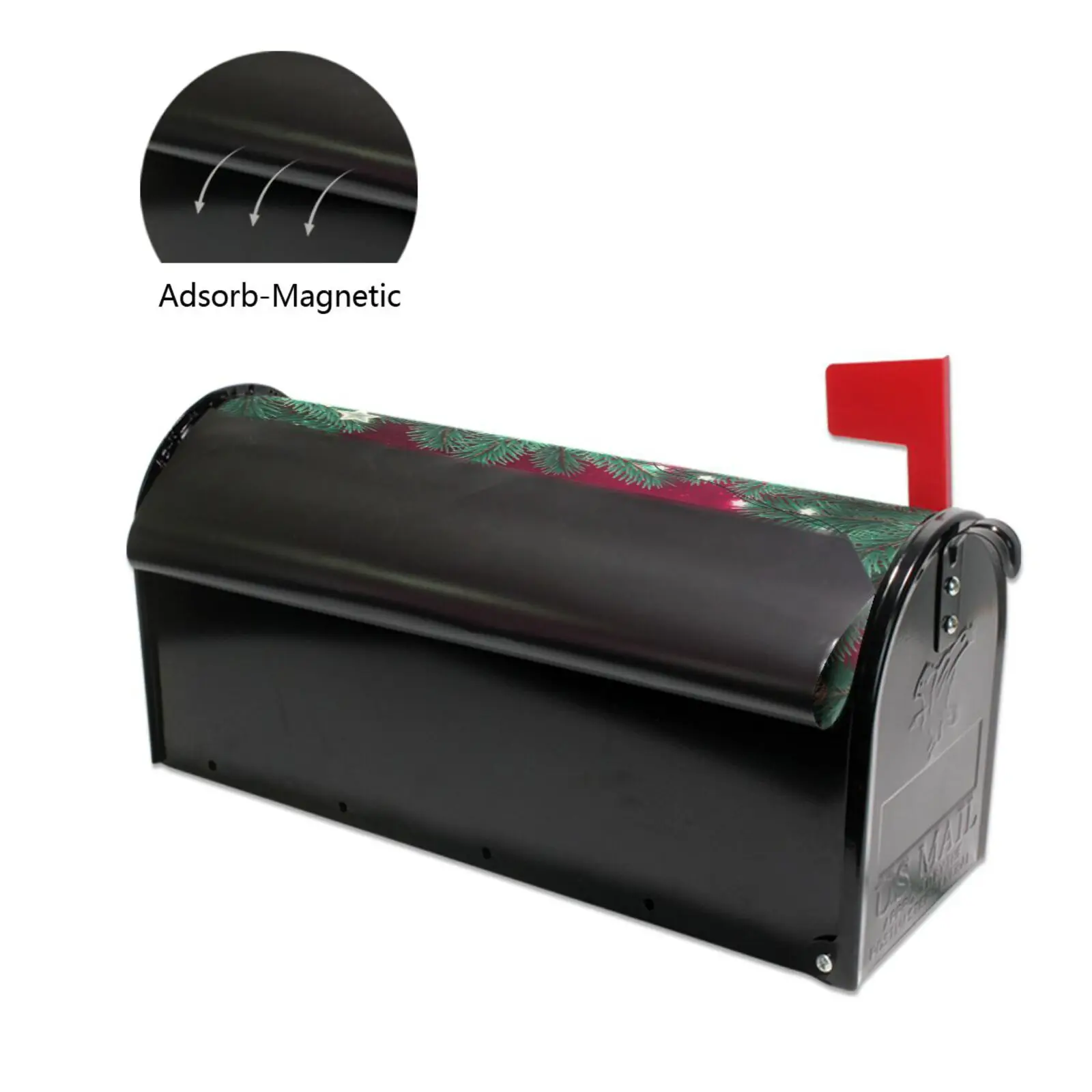 Merry Christmas Happy New Year Letter Mailbox Cover Magnetic Wrap Standard Size Letter Post Box Cover Home Garden Decoration