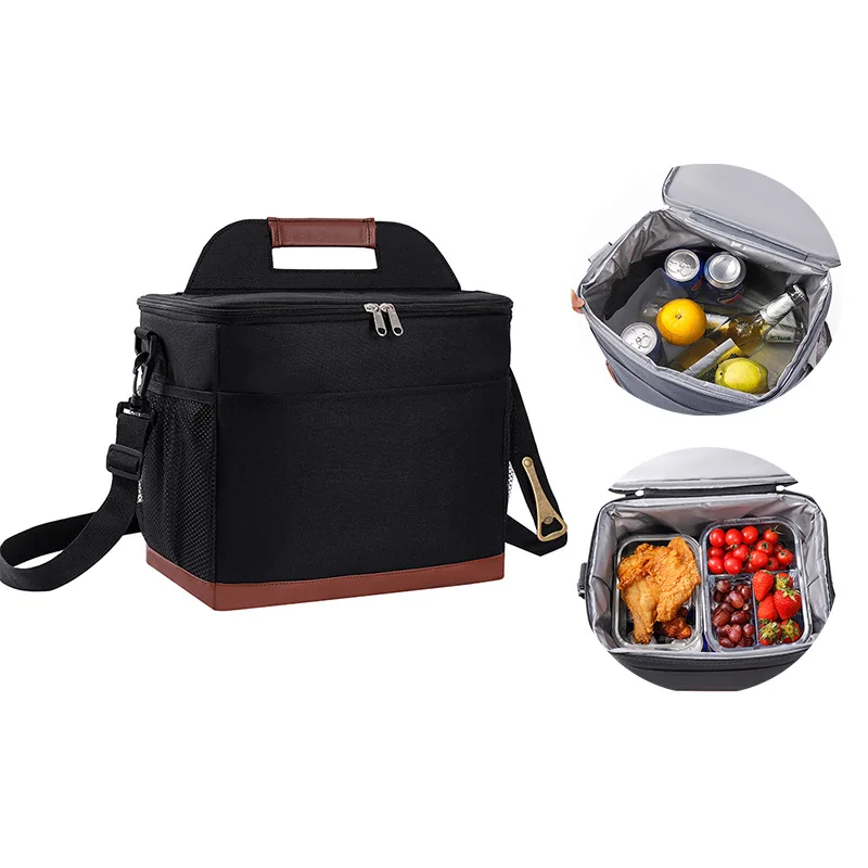 Bolsa de almuerzo grande cuadrada de 8L, caja térmica de alimentos  multifunción, nevera portátil con cremallera, nevera, bolsa Bento,  contenedor de trabajo y Cena - AliExpress