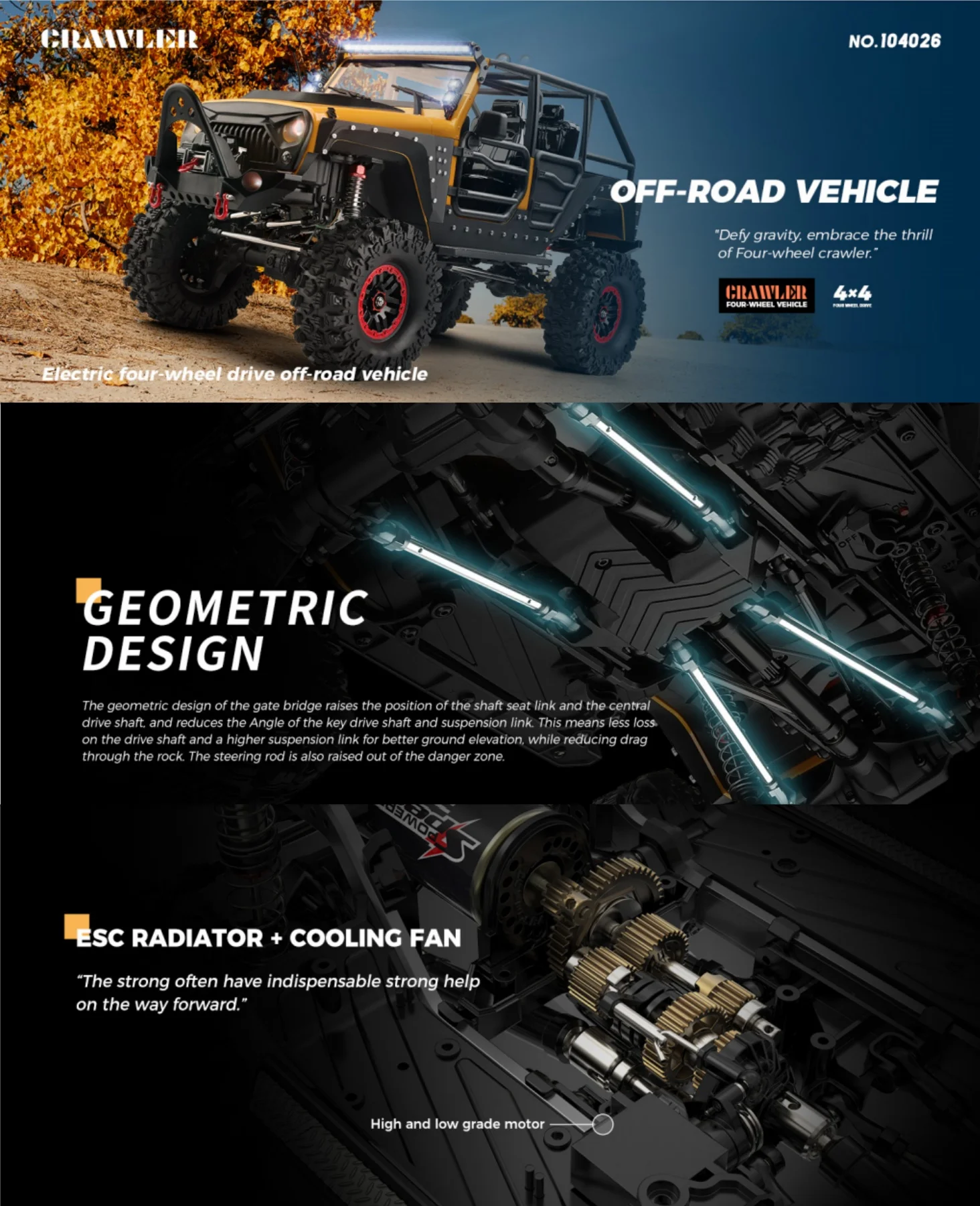 1:10 Wltoys Remote Control 104026 4wd With Electric Winch Off-Road Vehicle Wrangler Replica Alloy Differential Lock Xmas Gift 5
