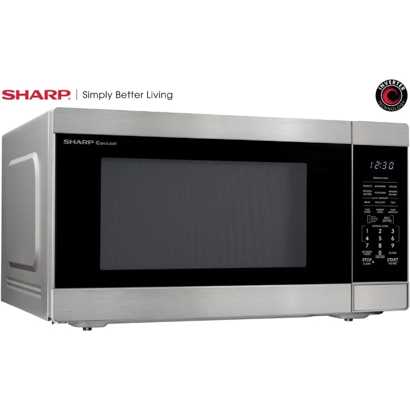 Microwave Oven with Removable 16.5" Turntable, Cubic Feet, 1200W Countertop Microwave, 2.2 Cubic Feet, Stainless Steel 4