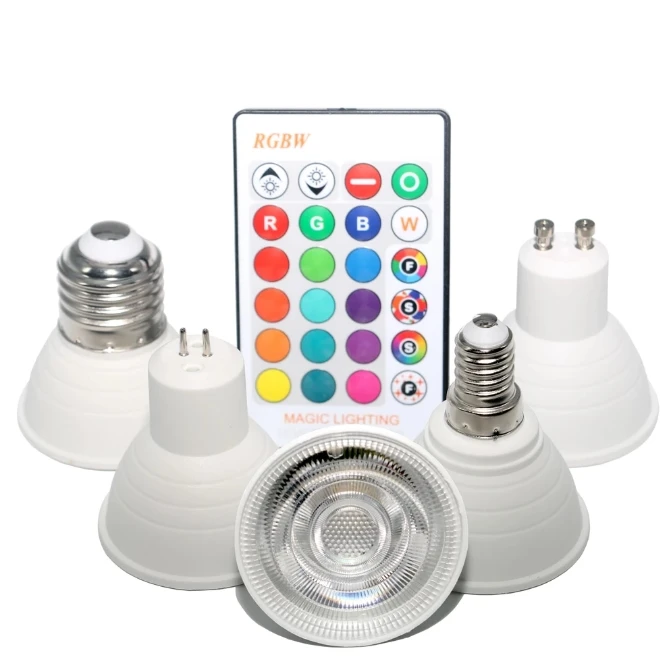 

E27 RGB Spotlight E14 LED Light Bulb GU10 Smart Lamp MR16 LED Dimmable Lamp Neon Light 220V Color Changing Bulb For Room Decor