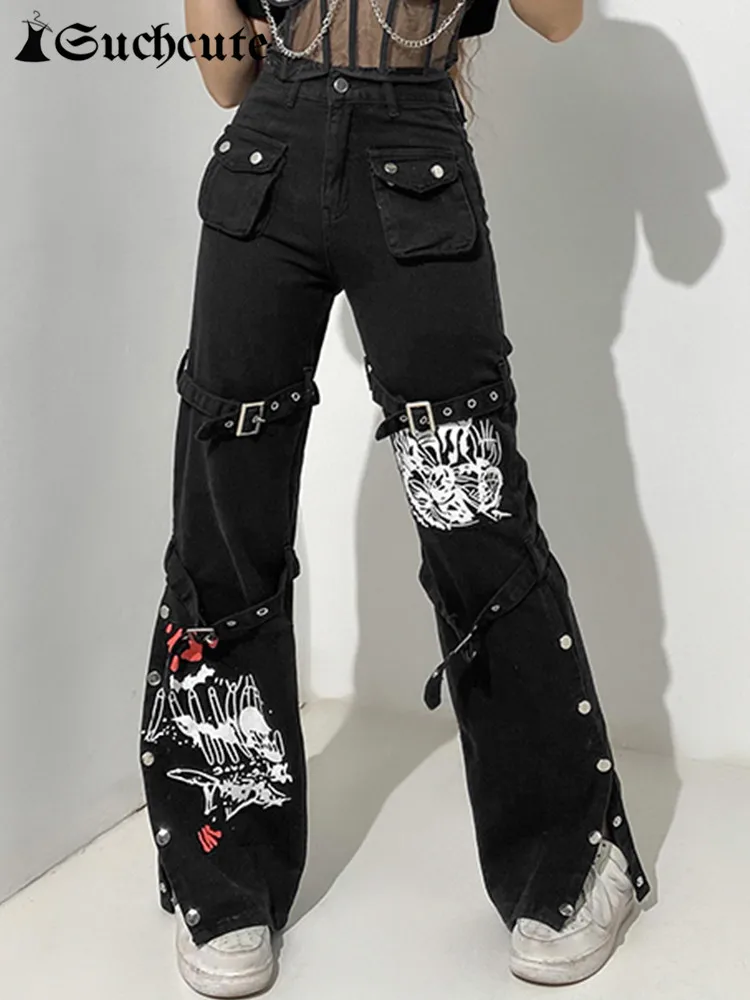 Suchcute Gothic Bandage Women Baggy 