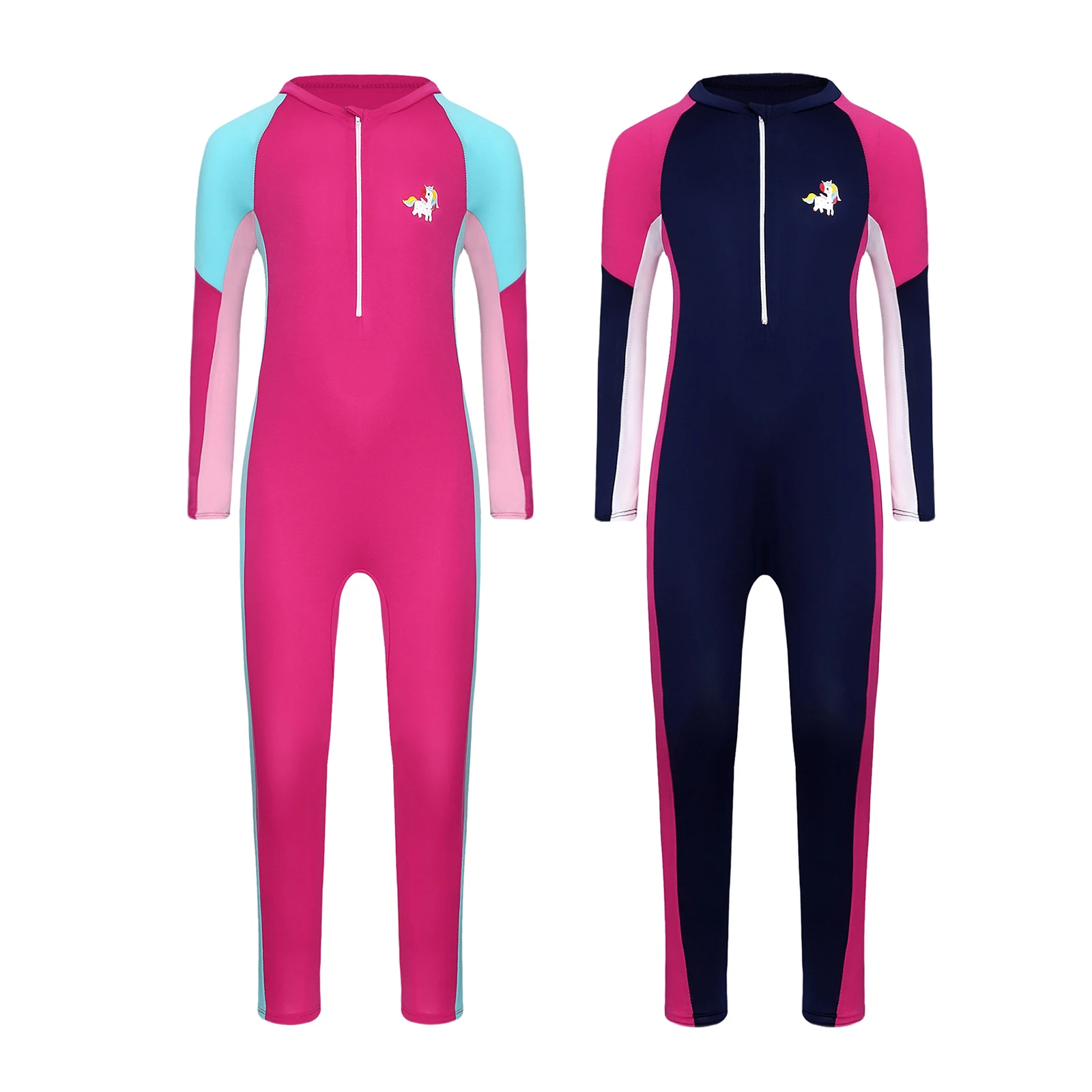 Children One Piece Swimsuit Kids Boys Girls Swim Jumpsuit Long Sleeve Swimwear Full Body Sport Surfing Beachwear Bathing Suit