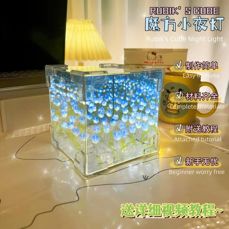 Luz LED De Noche De dormitorio, Llampara de espejo 3D 장식, Mara, Nube y tulipan, 이상적인 파라 레가
