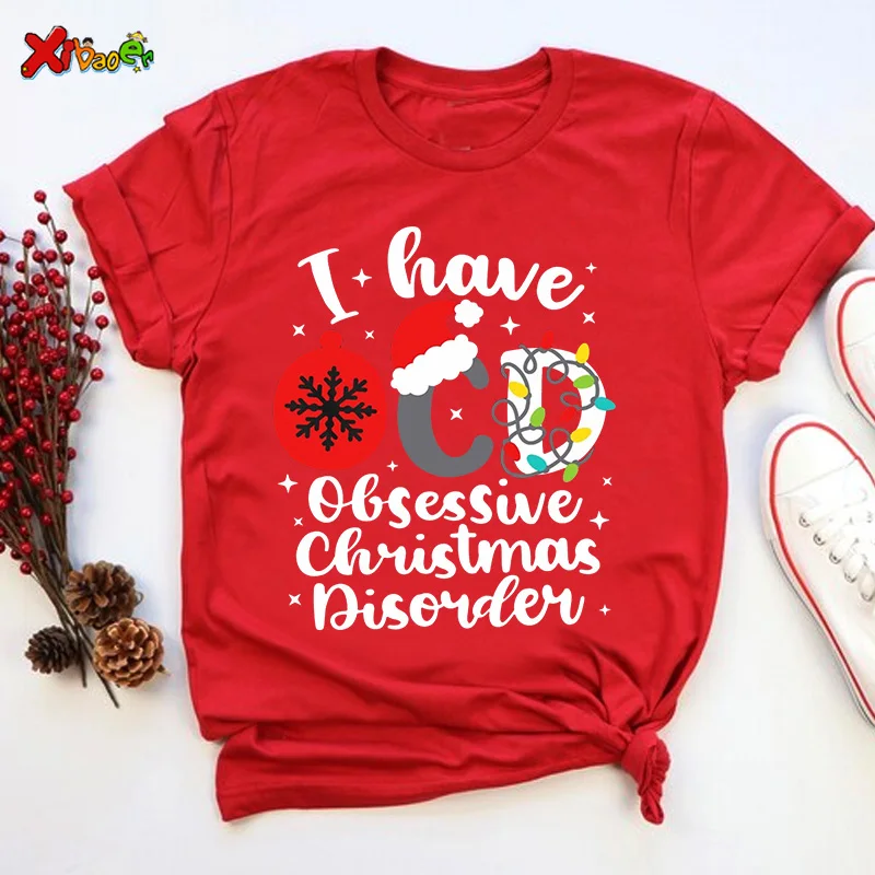 thumbnail image 1 of Ropa a juego para la familia con Feliz Navidad, camiseta para papá, mamá, hija, hijo, niño y bebé, regalo familiar de Navidad, camisa roja de manga corta, 1 of 5