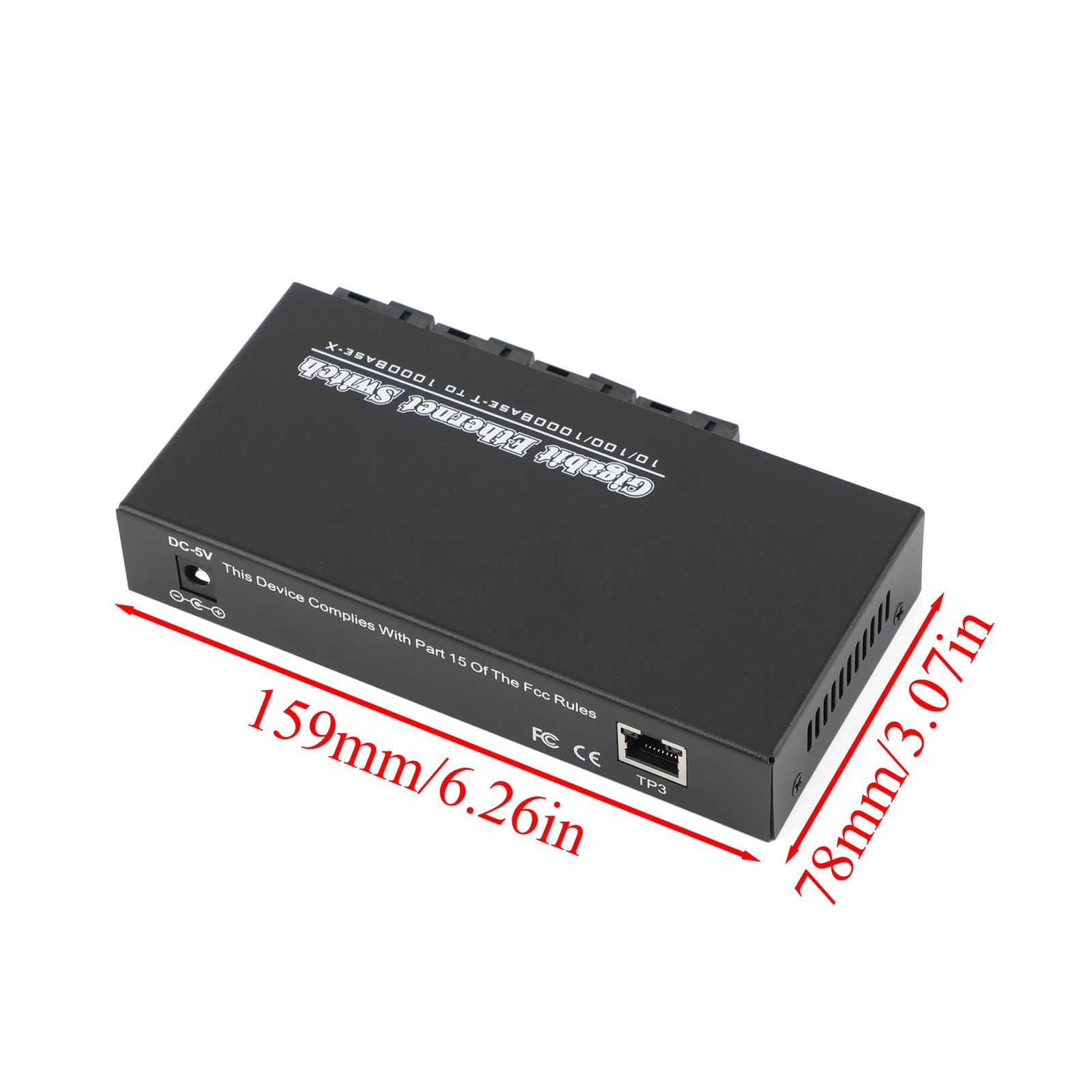 1Pcs 1000M Optic Media Converter 4 SC to 3 RJ45 Gigabit Fiber Optical Transceiver 2A+2B Ports 1310nm/1550nm 20KM Ethernet Switch