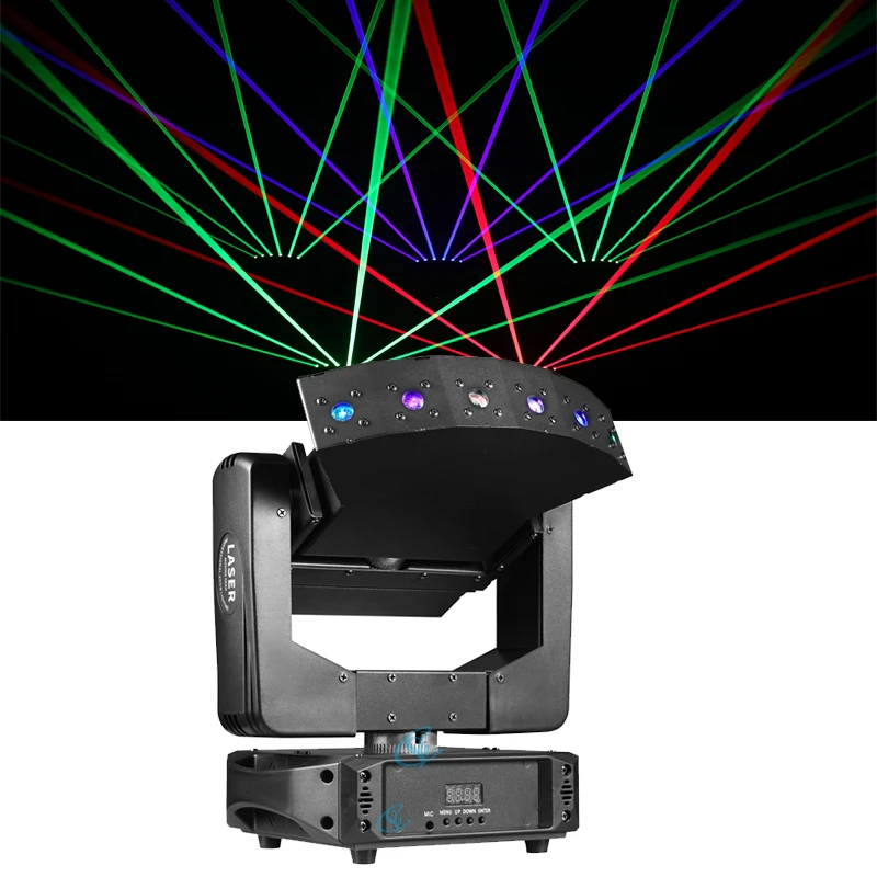 6 Eyes RGB Laser Moving Head Light Infinite Rotation Dmx512 Controller for Bar C
