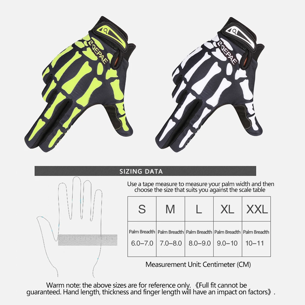 Skull Cycling Full Finger Gloves Breathable Motorcycle Bicycle Ghost Skeleton Gloves Outdoor Sport Cycling Gloves Bike Equipment 3