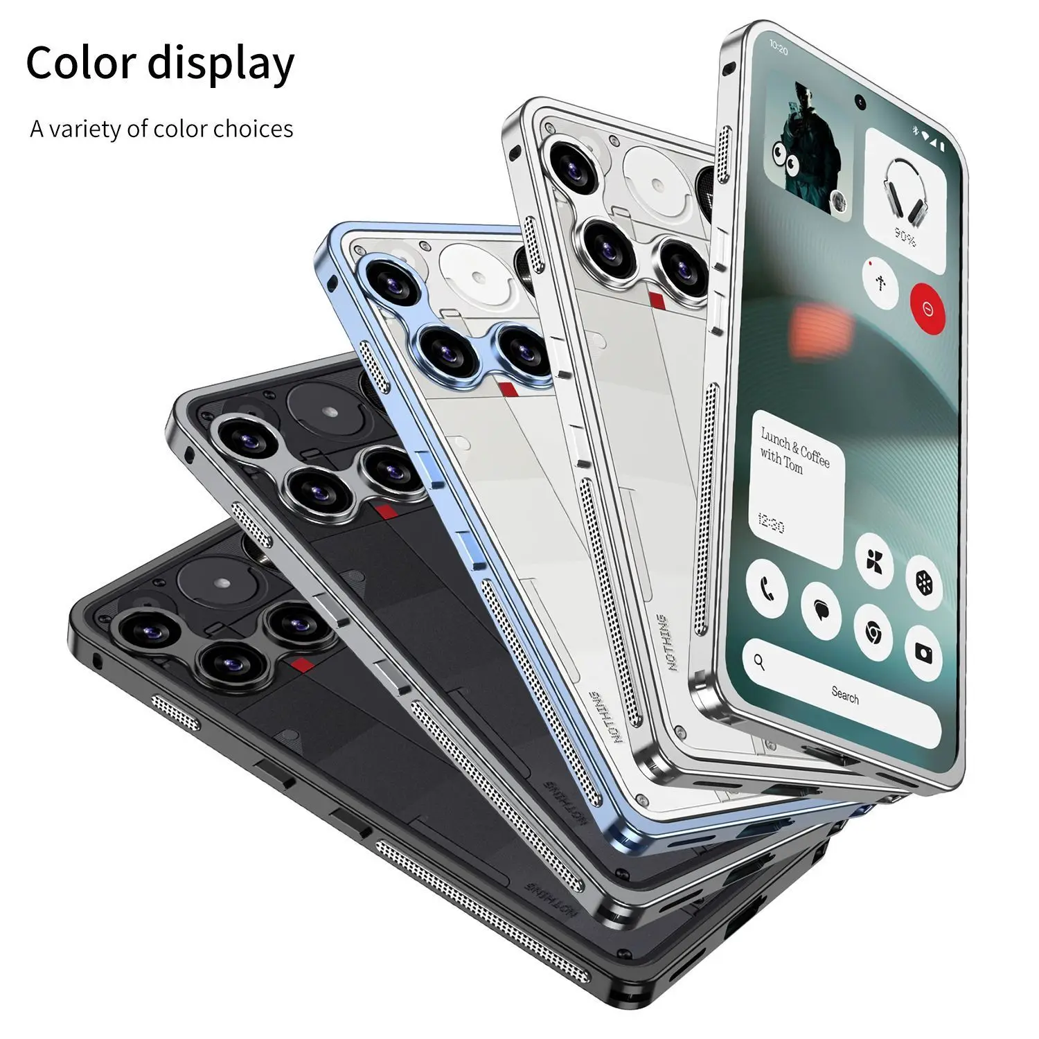 Fashionable Shock-resistant Metal Frame Case with Fine Hole Lens and Skin-friendly Design