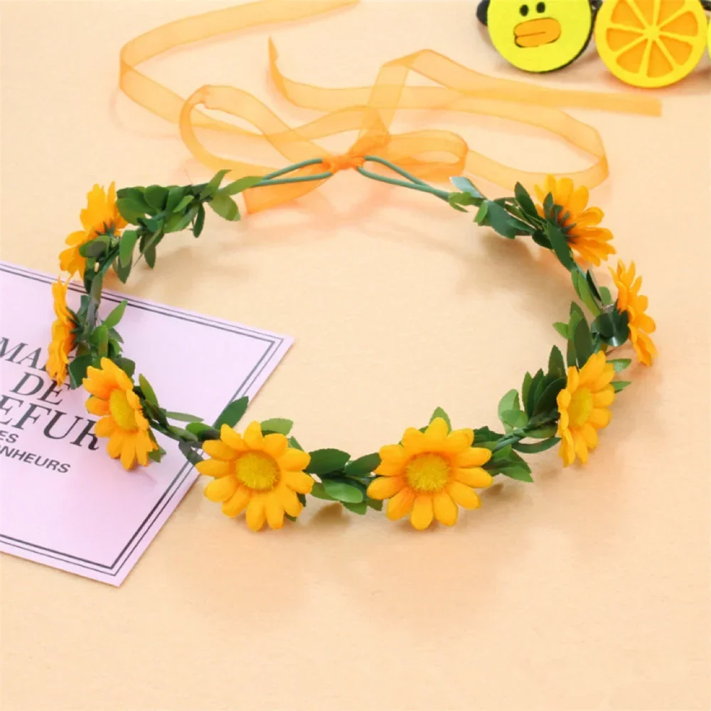 Fasce Fiori Bianchi E Gialli GWAWG 2 Fasce Per Capelli Con Margherite Bianche E Gialle, Regolabili, Con Girasole, Corona Bohémien, Per Matrimoni, Feste In Spiaggia Fasce Capelli Hippie Donna