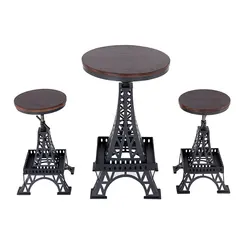 Iron solid wood bar chair adjustable chair Paris tower stool industrial style creative chair modern cafe bar chair