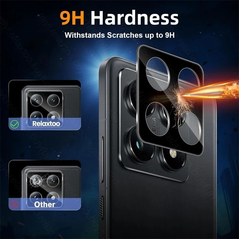 Xiomi 14TPro Black/Clear HD Camera Protector with 3D Lenses Tempered Glass Film