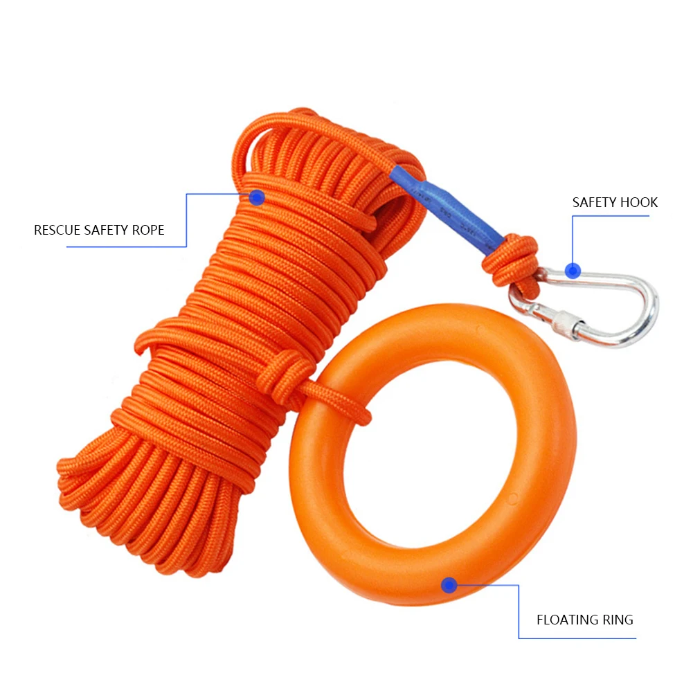 Water Floating Lifesaving Rope Non-slip Emergency Life Saving Rope Professional with Bracelet/Hand Ring Safety Gear Accessories
